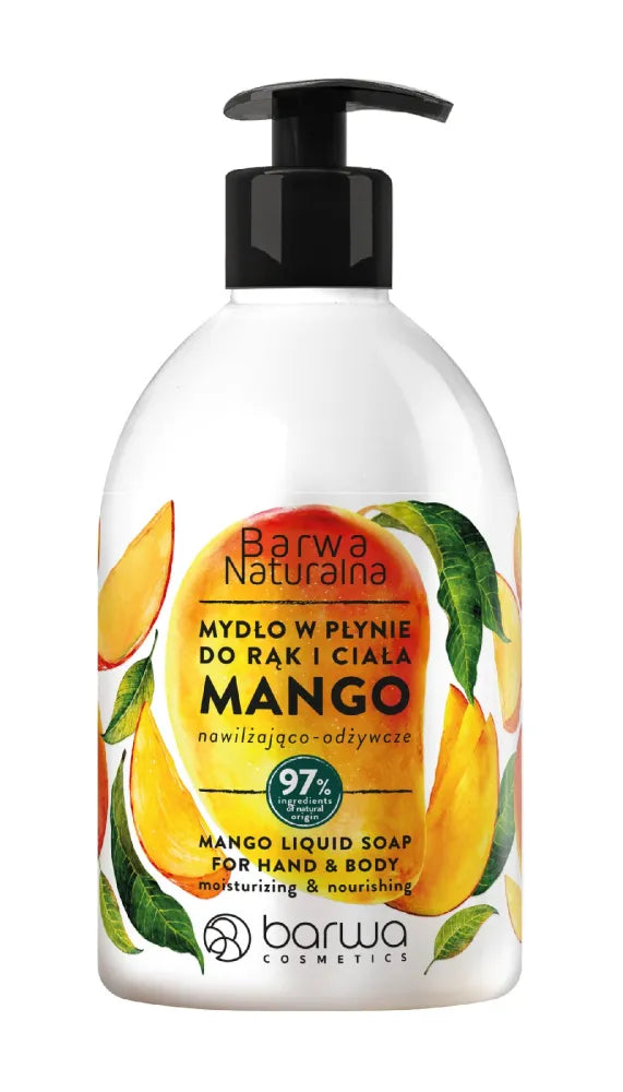 BARWA Natural Liquid soap for hands and body drėkinimui ir maitinimui Mango 500 ml - Kosmetika