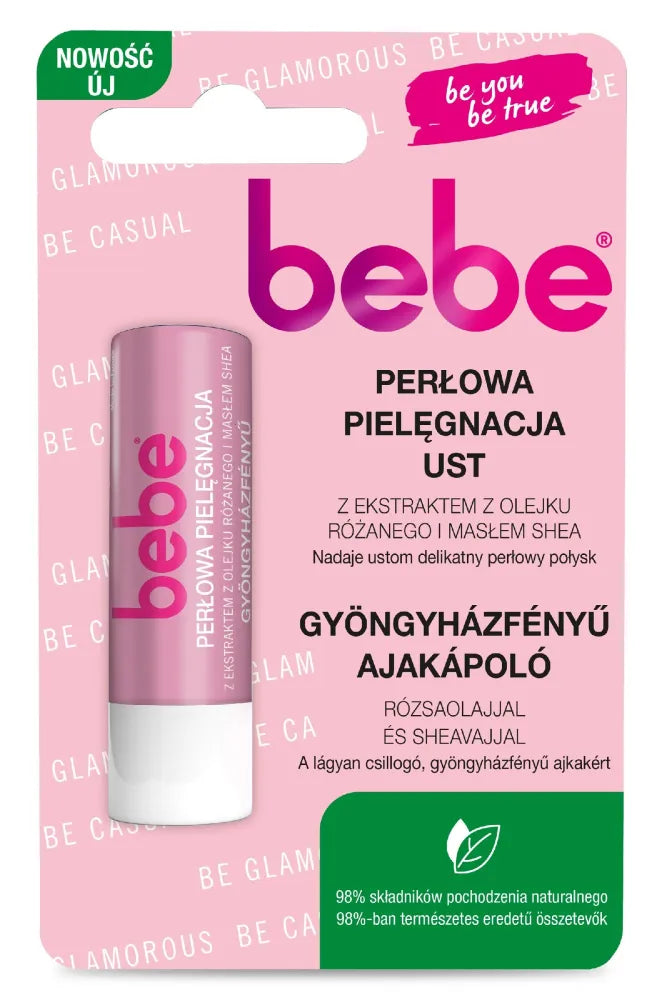 BEBE Protective lipstick ’Pearl Lip Care’ su rožių aliejaus ekstraktu ir shea sviestu 4.9g - Kosmetika