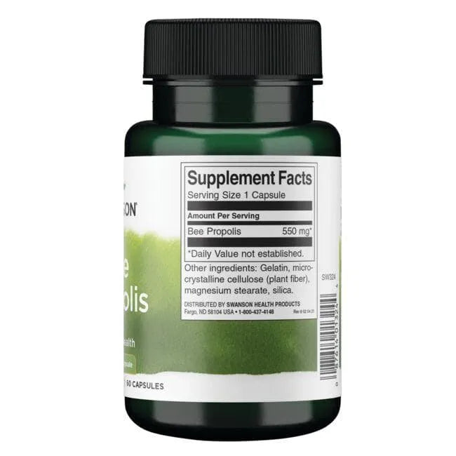 Bee Propolis - Bičių - 550 mg - N60 - Swanson - Papildai