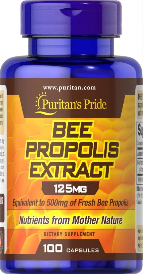 Bee Propolis Extract 125mg - 100 caps - Puritan’s Pride - Papildai