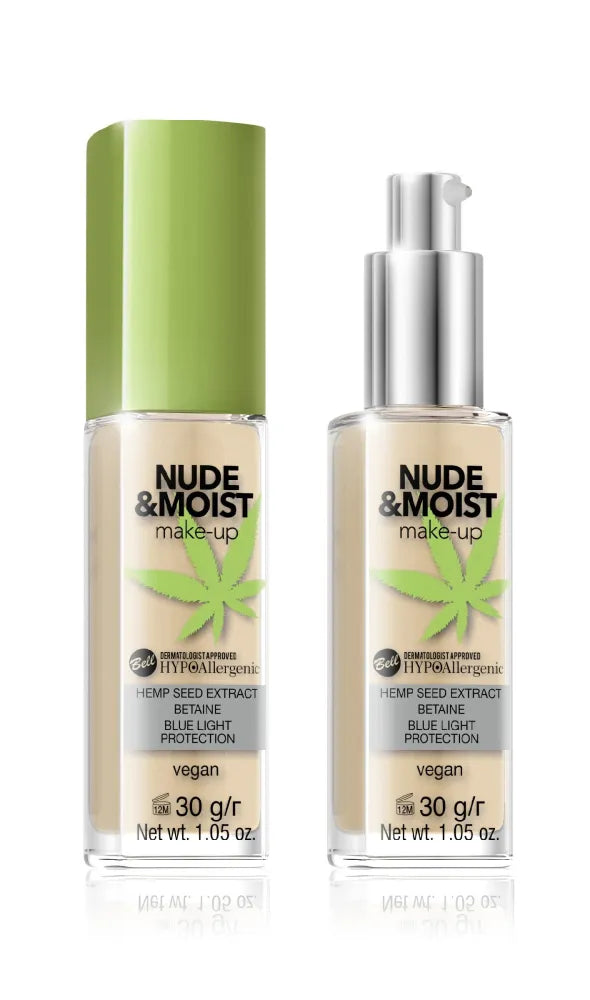 Bell Hypoallergenic Nude & Moist Face Foundation Drėkinantis-Maitinantis Nr. 04 30g - Kosmetika