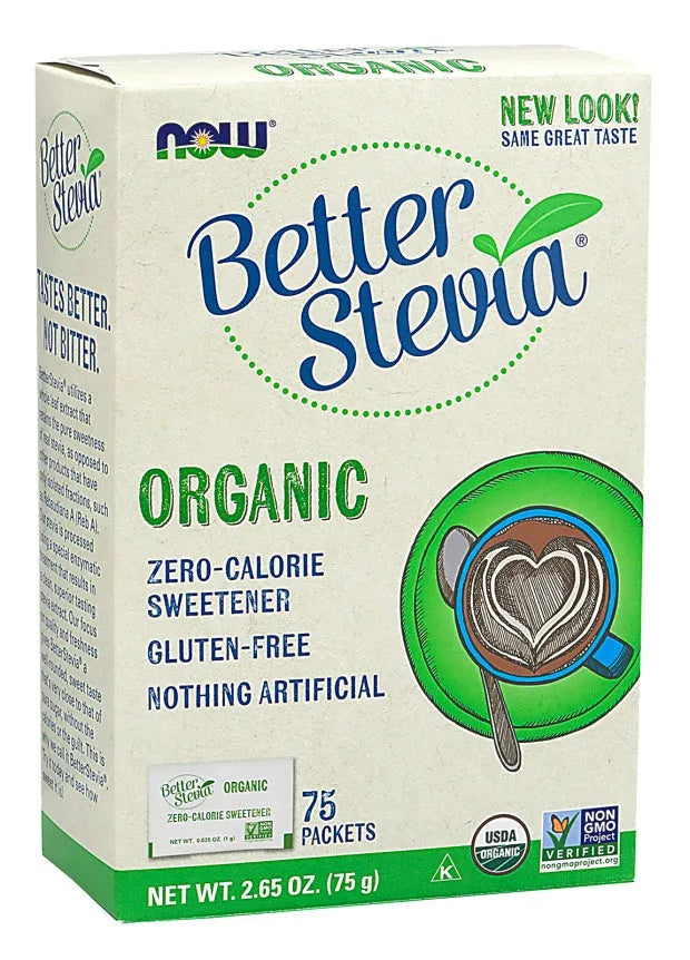 Better Stevia Packets - 75 - NOW Foods - Papildai