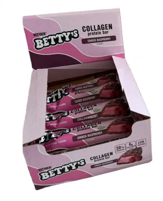Betty’s Collagen Protein Bar Choco-Raspberry - 12 x 50g - Weider - Maistas