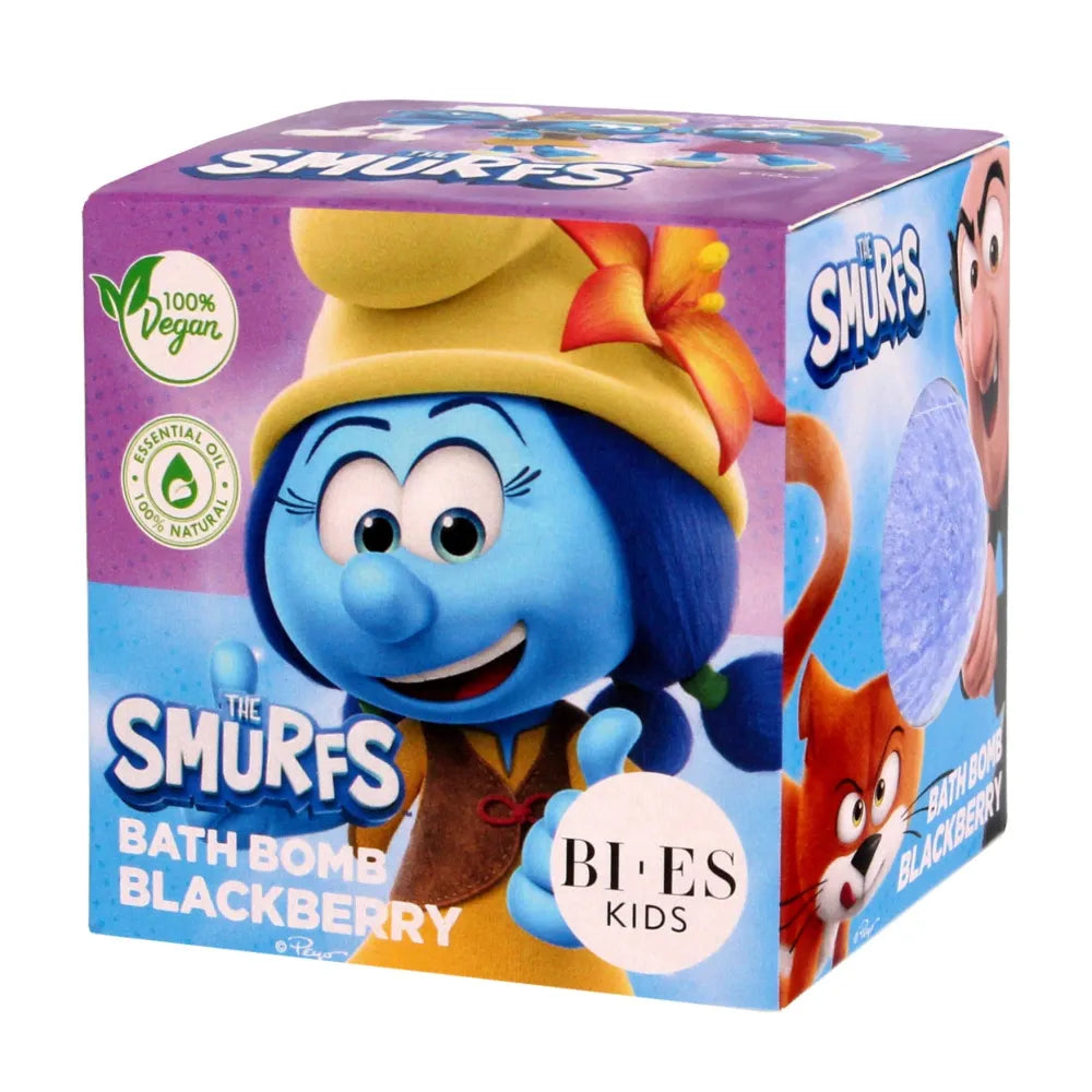Bi-es Kids Foaming Bath Ball The Smurfs - juodųjų serbentų kvapas 165g - Kosmetika