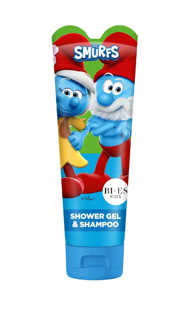 BI-ES Kids Shower Gel and Shampoo 2in1 Smurfs 240ml - Kosmetika