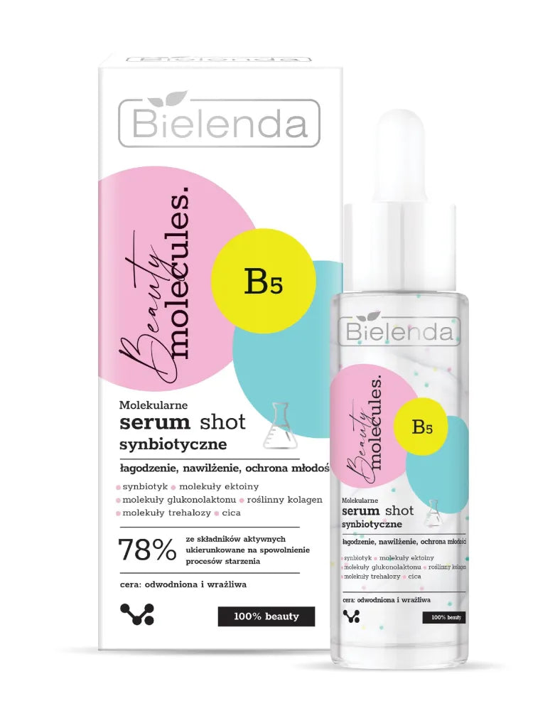Bielenda Beauty Molecules. Molecular Serum Shot synbiotic - jautriai ir dehidratuotai odai 30ml - Kosmetika