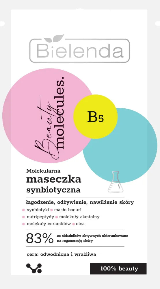 Bielenda Beauty Molecules.Molecular Synbiotic Mask - sausai ir jautriai odai 8g - Kosmetika