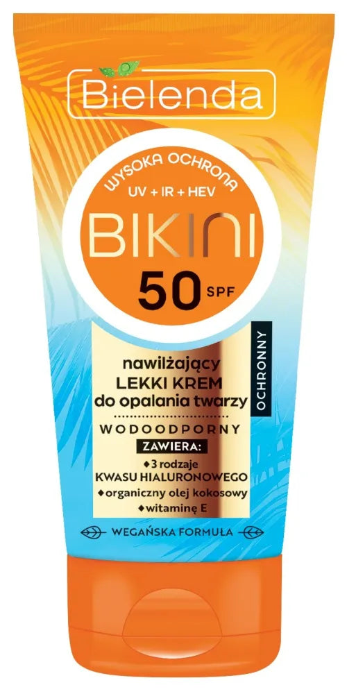 Bielenda Bikini drėkinantis lengvas veido saulės kremas SPF50 50ml - Kosmetika
