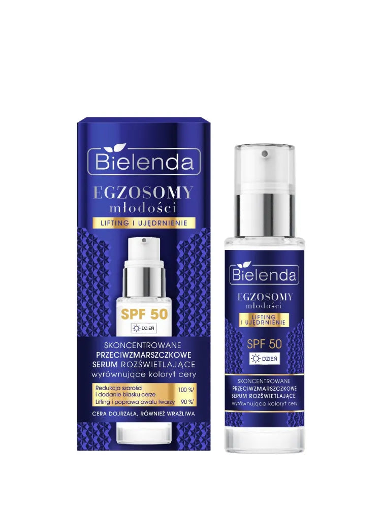 BIELENDA Exosomes of Youth Concentrated anti-wrinkle brightening skin tone evening serum SPF 50 for day 30 ml