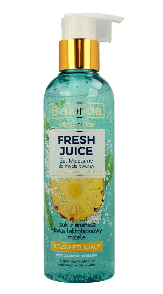 Bielenda Fresh Juice Illuminating Micellar Gel su citrusų vandeniu ananasų 190g - Kosmetika