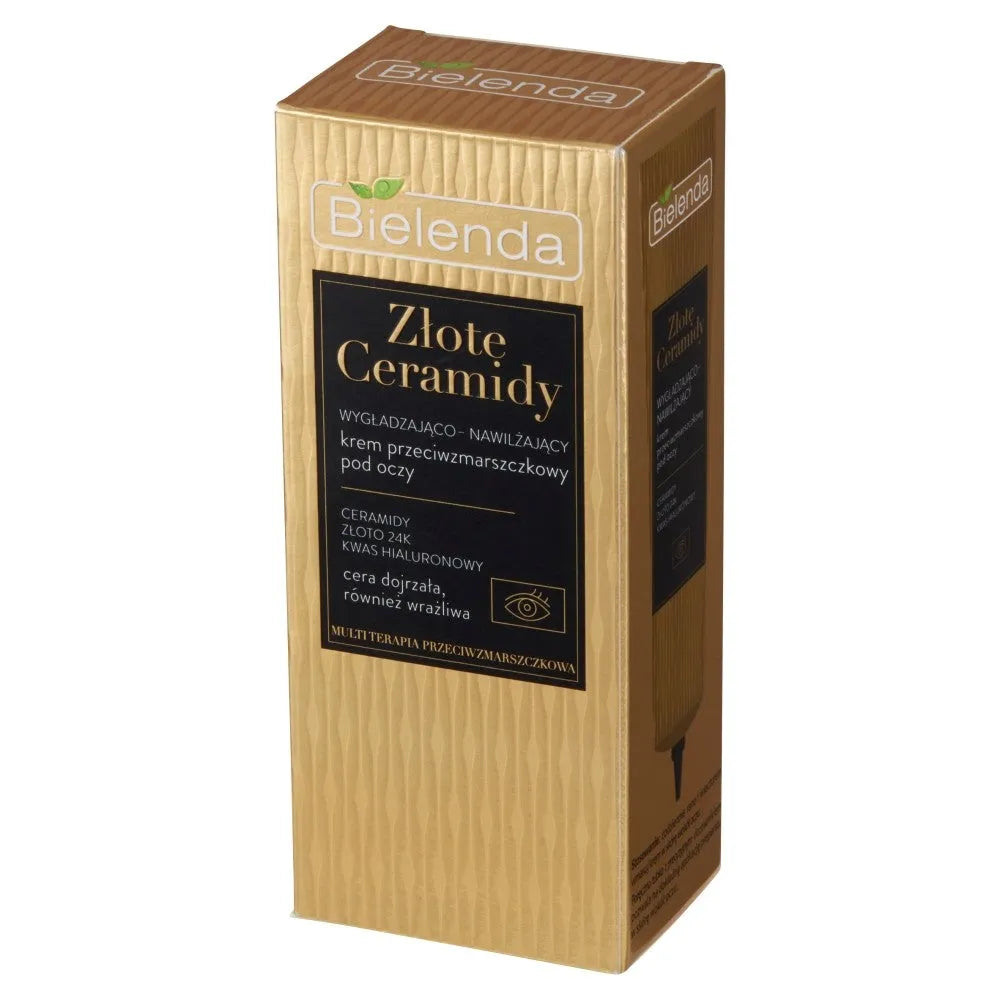 Bielenda Golden Ceramides Lygiuojantis ir Drėkinantis Anti-Raukšlių Paakių Kremas 15ml - Kosmetika
