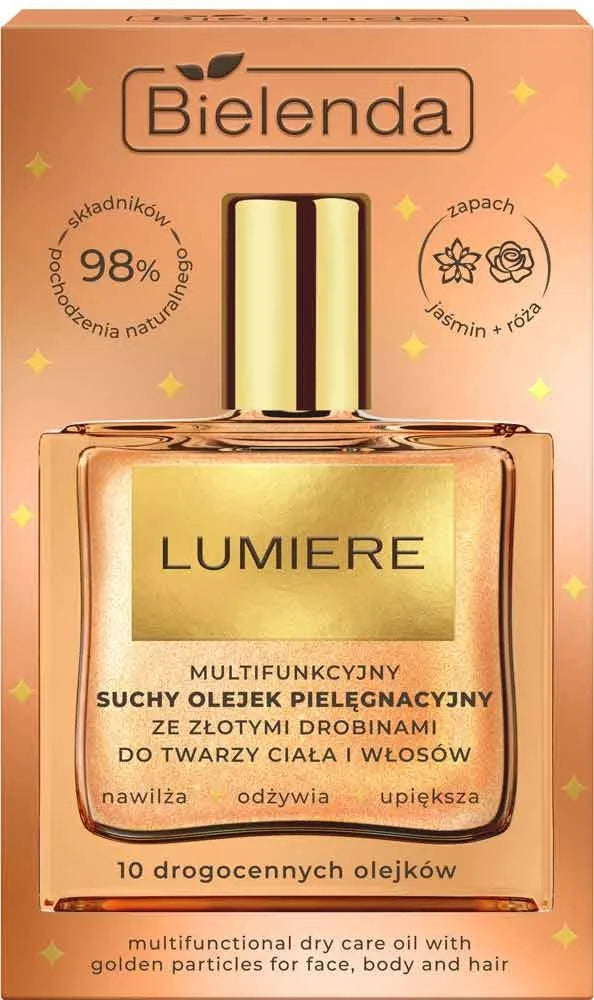 BIELENDA Lumiere Multifunctional dry care oil with gold particles for face body and hair 50 ml - Kosmetika