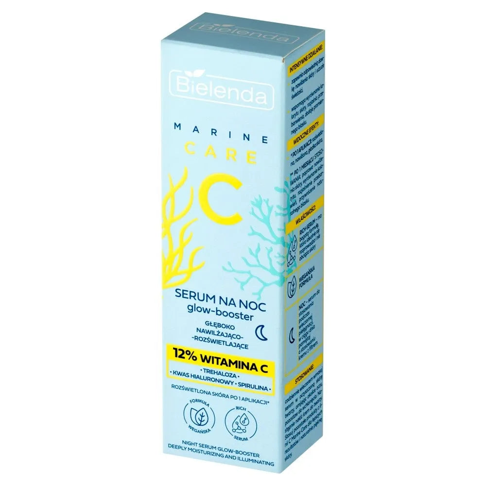 BIELENDA Marine Care C Serum šviesą didinantis naktinis giliai drėkinantis apšvietimas - 12% Vitamin 30 ml - Kosmetika
