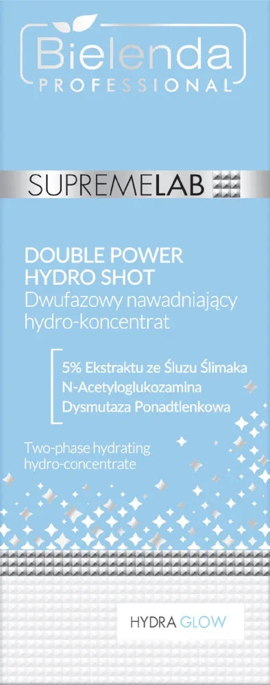BIELENDA PROFESSIONAL Supremelab Hydra Glow Double Power Hydro Shot Dvifazis drėkinantis hidrokoncentratas veidui 30 ml