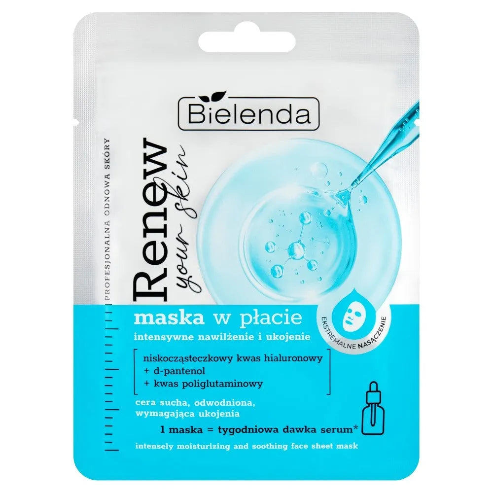 BIELENDA RENEW YOUR SKIN Drėkinanti ir raminanti kaukė - Kosmetika