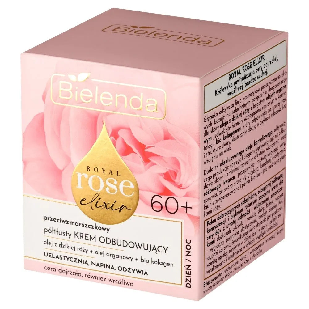 BIELENDA ROYAL ROSE ELIXIR Kremas 60+ pusiau riebus 50ml - Kosmetika