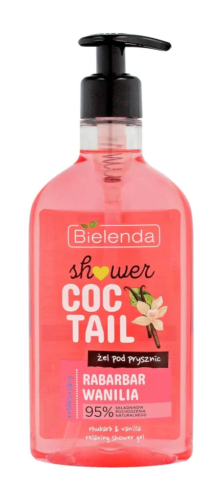 Bielenda Shower Cocktail Raminačios dušo gelis Rabarbarai ir vanilė 400ml - Kosmetika