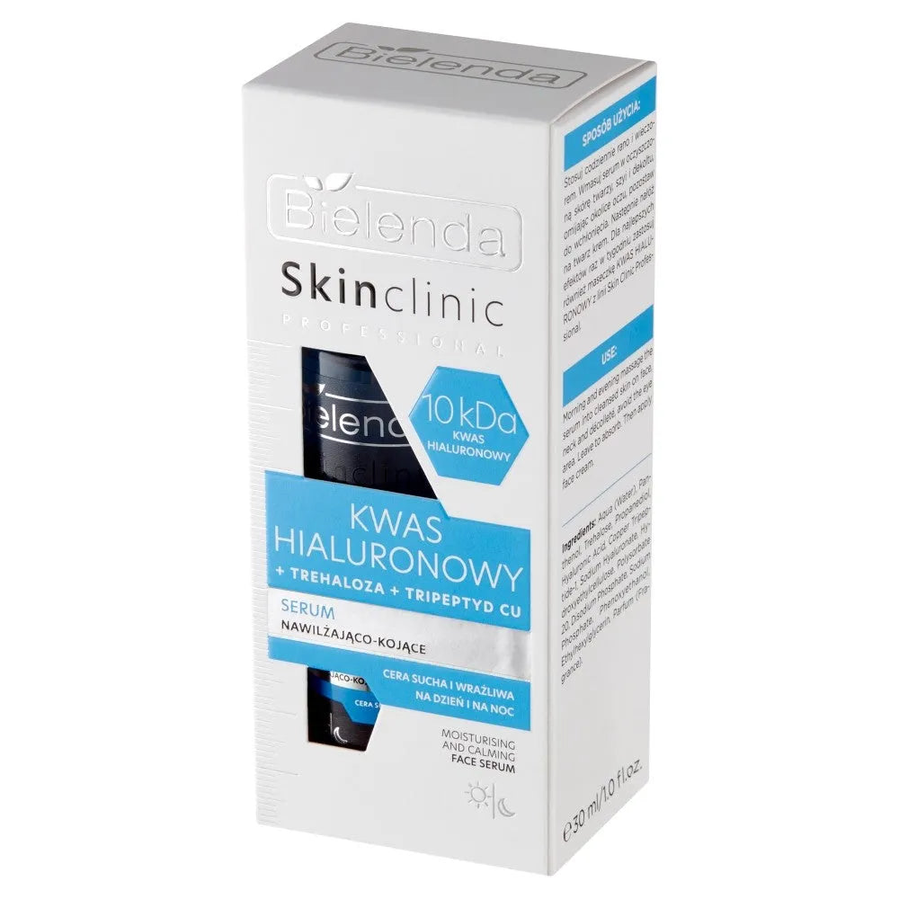 Bielenda Skin Clinic Professional Hialurono Rūgšties Drėkinamasis ir raminamasis serumas dienai nakčiai 30ml - Kosmetika
