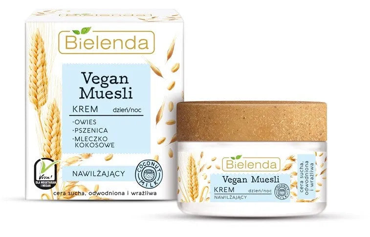 Bielenda Vegan Muesli Drėkinamasis Kremas Dienai ir Nakčiai - sausai dehidratuotai jautriai odai 50ml - Kosmetika