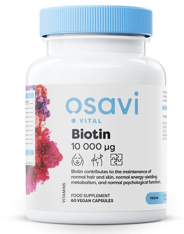 Biotin 10mg Extra Strength - 60 vegan caps - Osavi - Papildai
