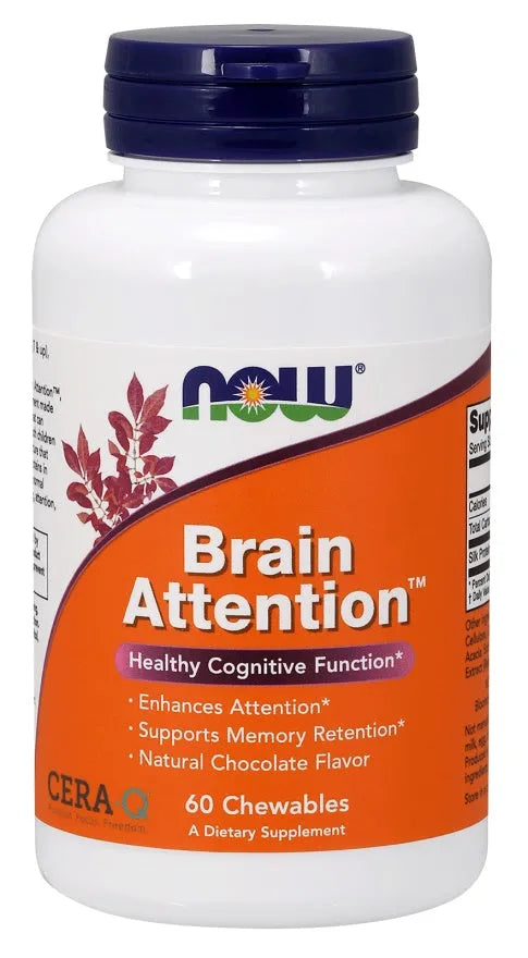 Brain Attention - 60 chewables - NOW Foods - Papildai