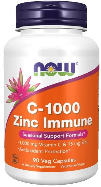 C-1000 Zinc Immune - 90 vcaps - NOW Foods - Papildai