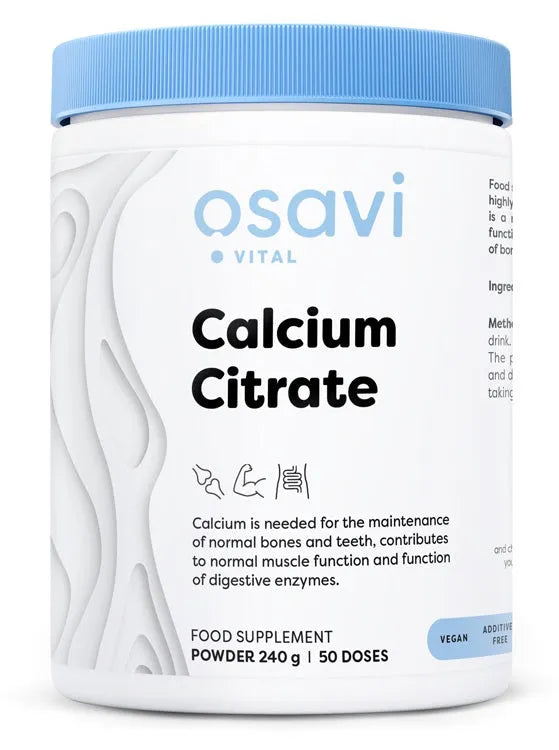Calcium Citrate Powder - 240g - Osavi - Papildai