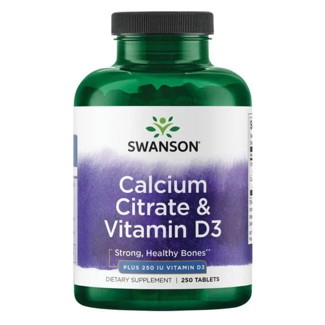 Calcium Citrate & Vitamin D3 - Kalcio citratas ir vitaminas - N250 - Swanson - Papildai