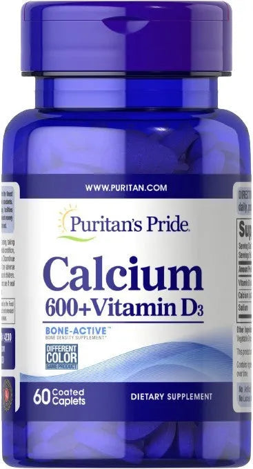 Calcium + Vitamin D3 - 60 caplets - Puritan’s Pride - Papildai