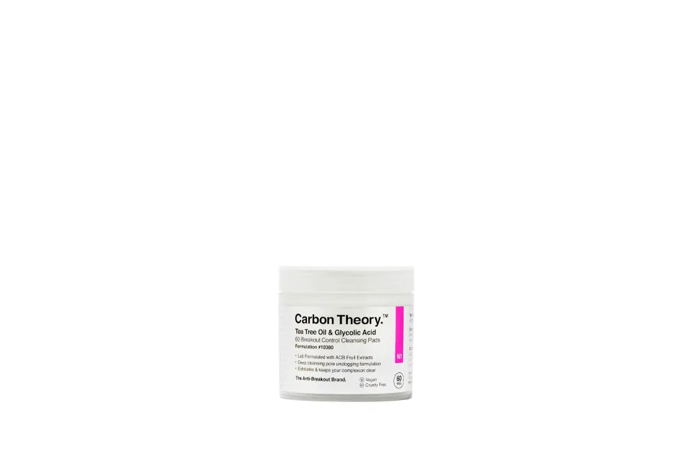CARBON THEORY Tea Tree Oil & Glycolic Acid Veido valymo servetėlės - Kosmetika