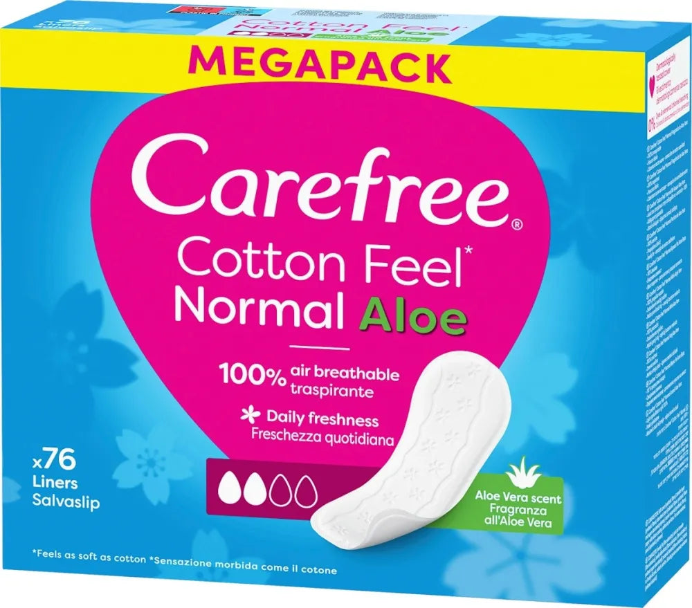 CAREFREE Cotton Feel Normal Aloe scented sanitary pads 1 op. - 76 pcs. - Higiena