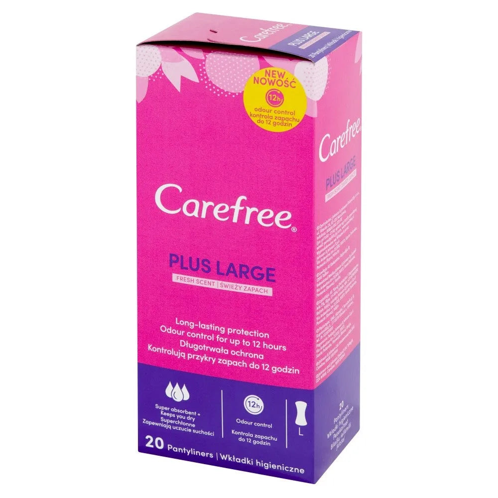 Carefree Plus Large Sanitary Pads Fresh Scent - gaivus kvapas 1 pakuotė - 20 vnt. - Kosmetika
