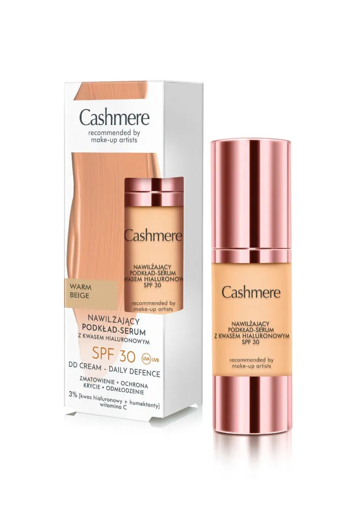 CASHMERE DD Drėkinamasis fondas - serumas su hialurono rūgštimi SPF 30 03 Šiltas bežinis - Kosmetika