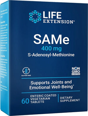 SAMe S-Adenosyl-Methionine, 400mg - 60 enteric coated tabs - Life Extension