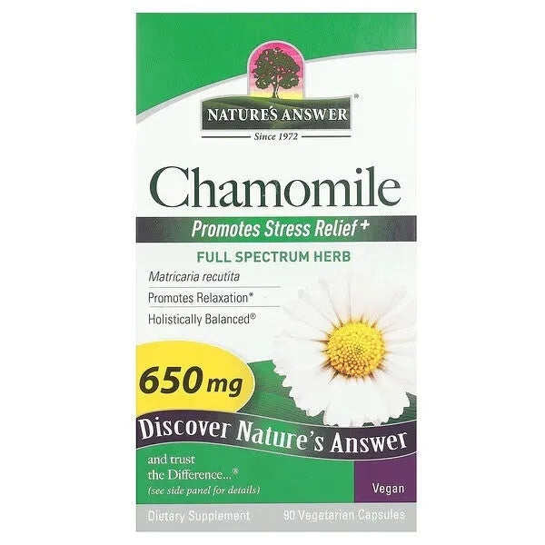 Chamomile 650mg - 90 vcaps - Nature’s Answer - Papildai