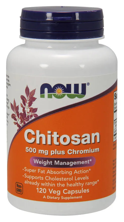 Chitosan 500mg Plus Chromium - 120 vcaps - NOW Foods - Papildai