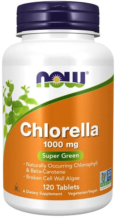 Chlorella 1000mg - 120 tabs - NOW Foods - Papildai