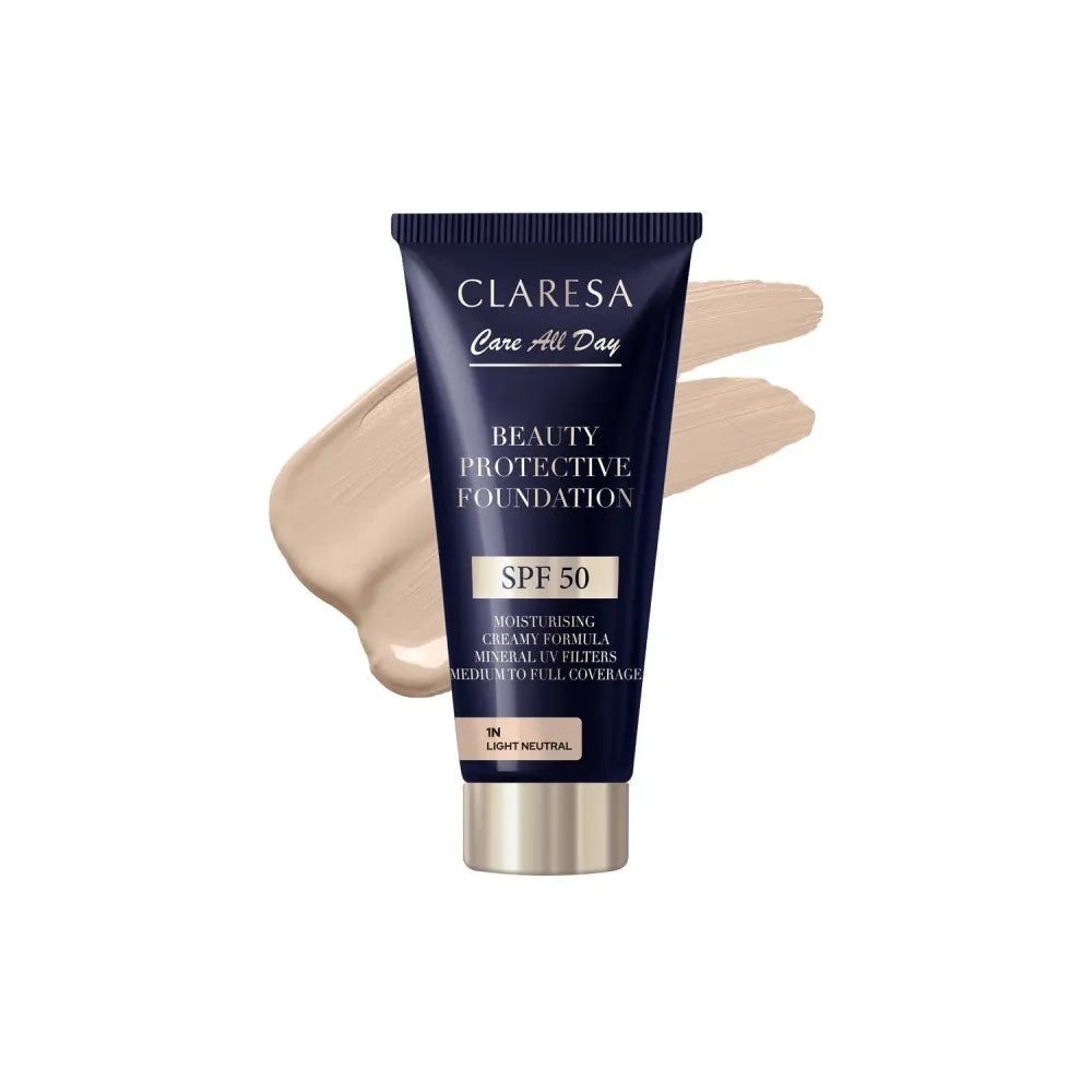 CLARESA Beauty Protective Foundation Moisturizing with SPF 50 1N Light Neutral 30 ml. - Kosmetika