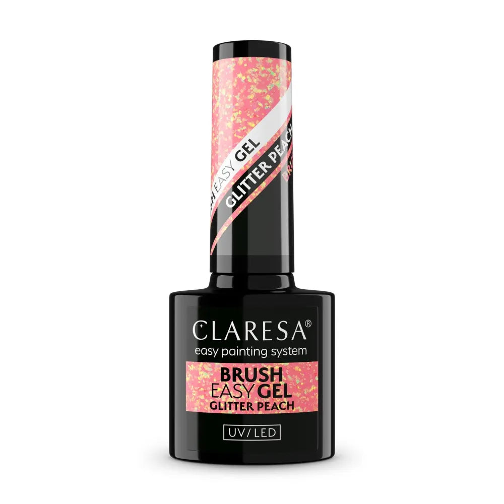 CLARESA Brush Easy Gel Nail - Glitter Peach 5 g - Kosmetika