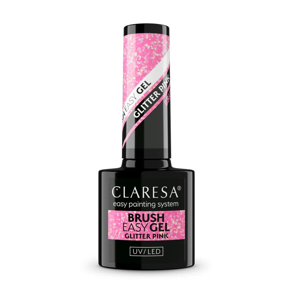 CLARESA Brush Easy Gel Nail - Glitter Pink 5 g - Kosmetika