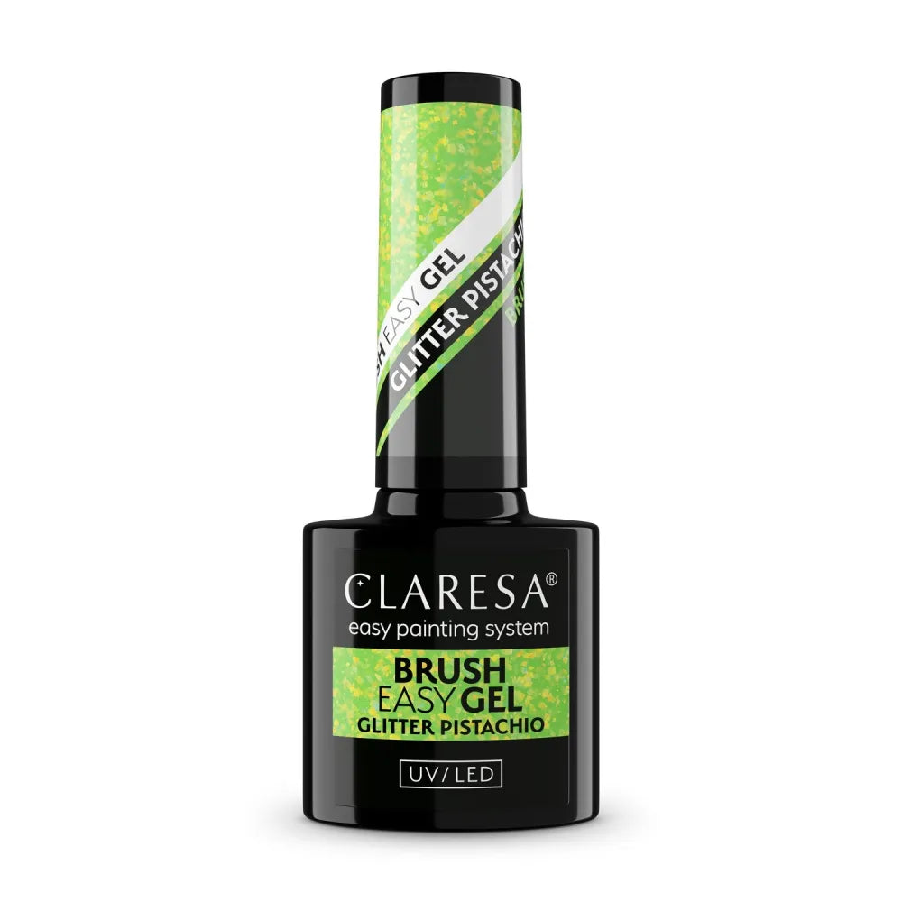 CLARESA Brush Easy Gel Nail - Glitter Pistachio 5 g - Kosmetika