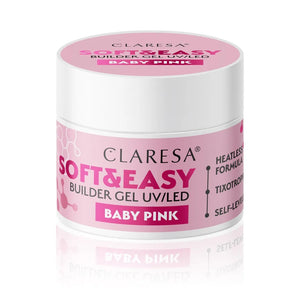 CLARESA Soft&Easy Builder Nagų Statybos Gelis - Kūdikio Rožinė 90g - Kosmetika