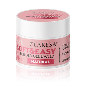 CLARESA Soft&Easy Builder Nagų Statymo Gelis - Natūralus 12g - Kosmetika