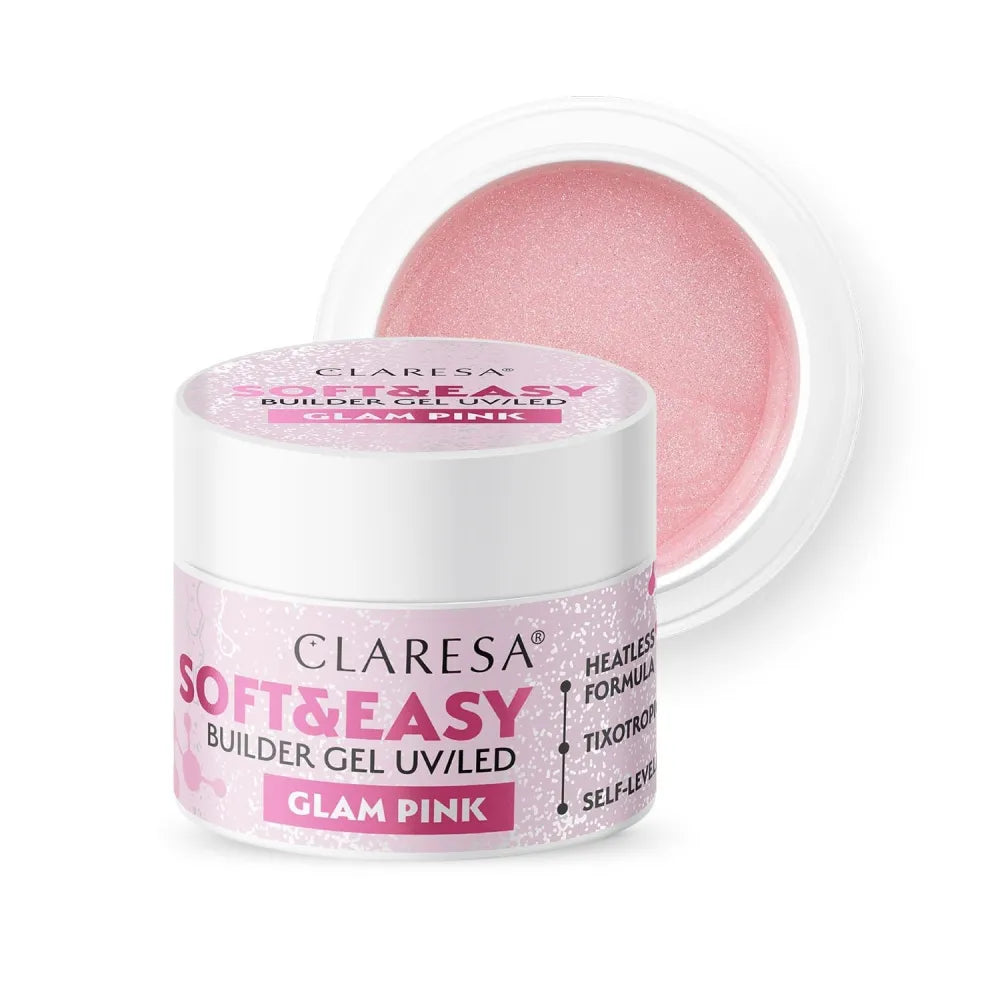 CLARESA Soft&Easy Builder Nail Gel - Glam Pink 12g - Kosmetika