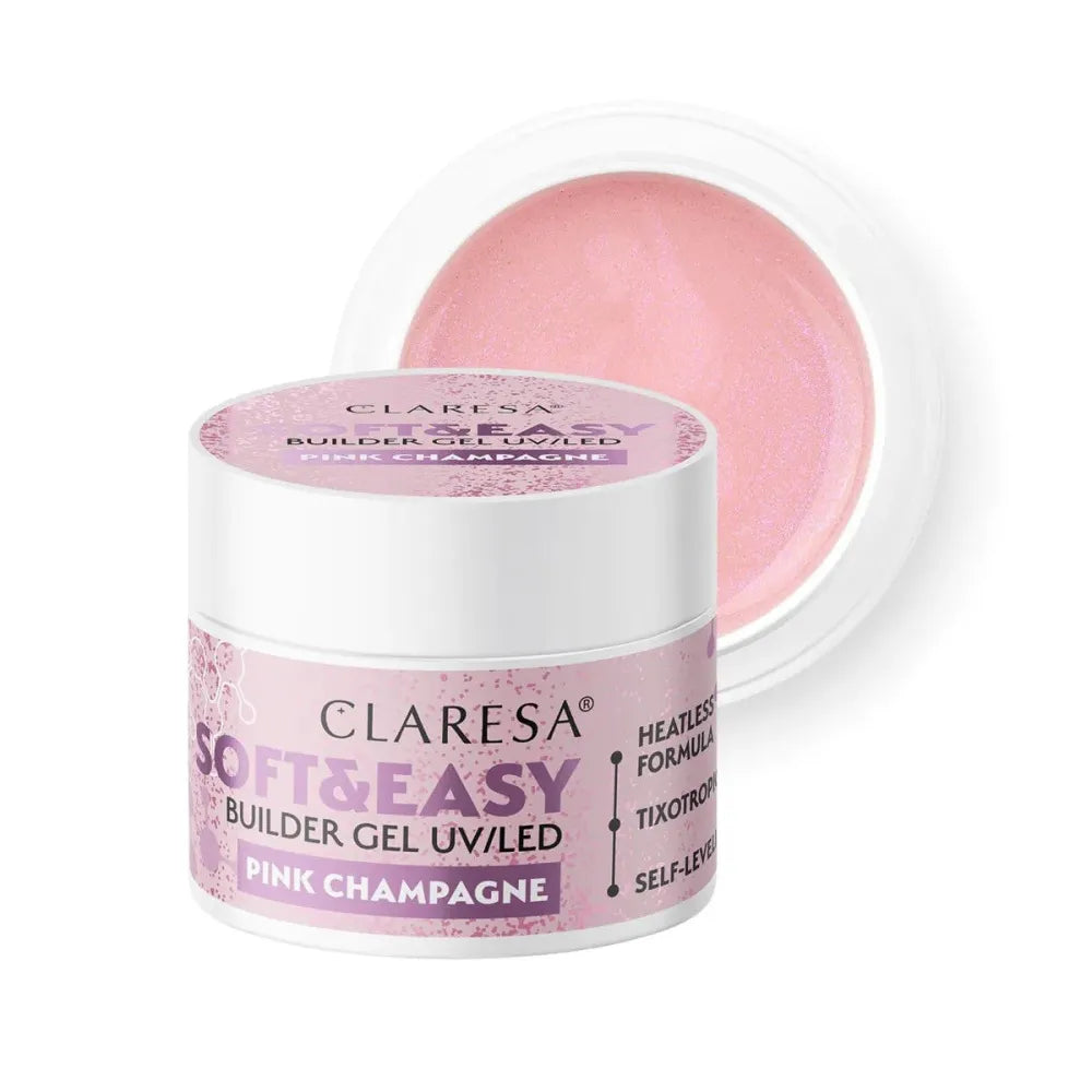 CLARESA Soft & Easy Building Gel for Nails - Rožinė Šampano 12g - Kosmetika