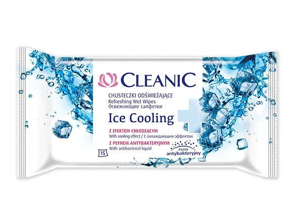 Cleanic Ice Cooling Drėgnos servetėlės su antibakteriniu skysčiu 1 pakuotė - 15 vnt. - Kosmetika