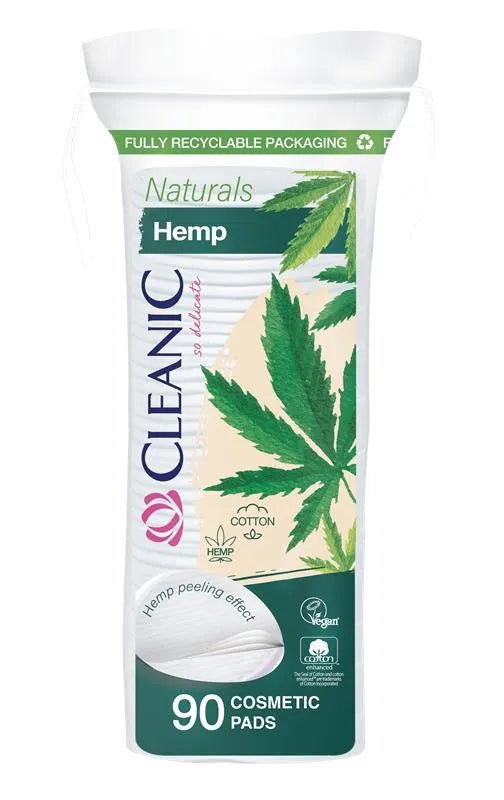 Cleanic Natural Hemp Hygiene Vatos lapeliai 1 pakelis - 90 vnt. - Kosmetika