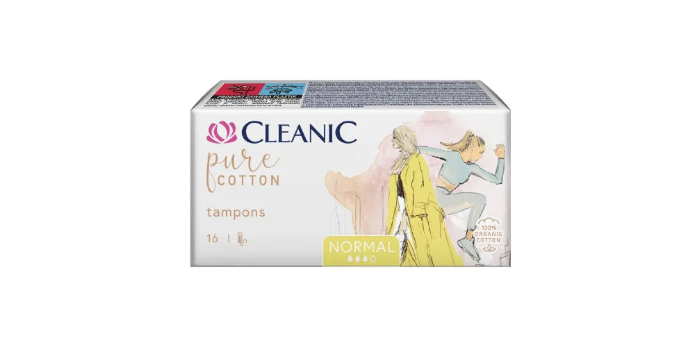 CLEANIC Pure Cotton Tampons Normal made from organic - 16 pieces - Higiena