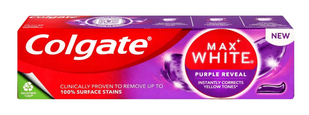 Colgate Max White Purple Reveal Dantų pasta 75ml - Kosmetika