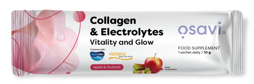 Collagen Electrolytes Vitality and Glow Apple & Rhubarb - 10g (1 serving) - Osavi - Maistas